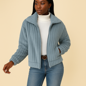 Women’s Long Fleece Cardigan with Collar | Warm Soft-Touch Layer for Autumn Winter Wear