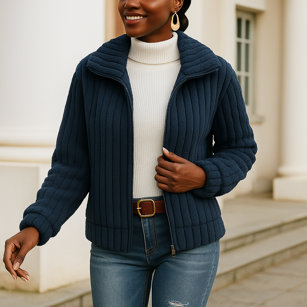 Women’s Long Fleece Cardigan with Collar | Warm Soft-Touch Layer for Autumn Winter Wear